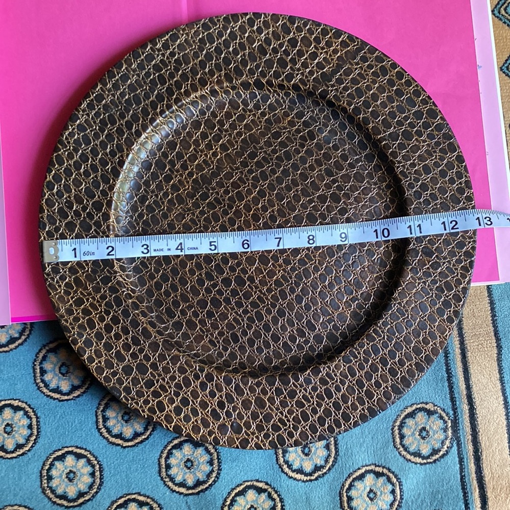 Plate Chargers Set of 6 Copper Brown - Picture 7 of 7